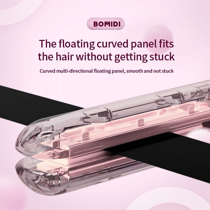 BOMIDI HS2 Hair Straightener With Bottom Rotation Gear Adjustment, Smart Thermostat, MCH Tech 15 Second Rapid Heating and Smart Display - Pink