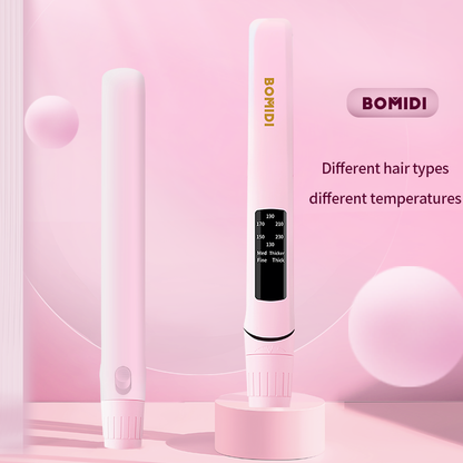 BOMIDI HS2 Hair Straightener With Bottom Rotation Gear Adjustment, Smart Thermostat, MCH Tech 15 Second Rapid Heating and Smart Display - Pink